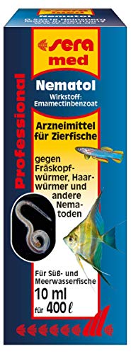 sera med Professional Nematol 10 ml - Arzneimittel für Fische gegen Fräskopfwürmer, Haarwürmer und andere Nematoden, Medizin fürs Aquarium