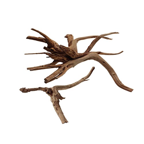 emours Aquarium Driftwood Tropical Fish Plant Habitat Decor Varies Size, Small & Large,2 pcs Pack by Pet