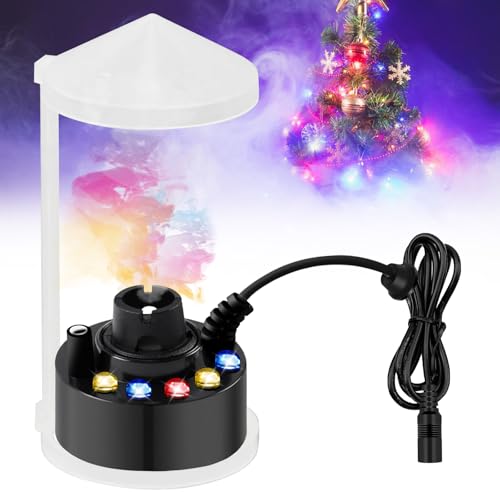 Ultraschall Vernebler, Mini Nebelmaschine, Ultraschall Nebler, 12 LED Nebler Ultraschall Vernebler, Mist Maker Wassernebler Fogger Mit Abnehmbarem Spritzschutz Für Springbrunnen, Teich, Nebel