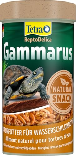 Tetra ReptoDelica Gammarus Schildkröten-Futter - Naturfutter aus ganzen Bachflohkrebsen, 250 ml Dose