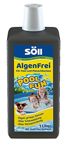 Söll 83690 AlgenFrei Pool Fun Algenmittel Reinigungsmittel flüssig 1 l - wirksamer Poolreiniger gegen Algen im Pool Planschbecken Schwimmbad Kinderbecken Swimmingpool Whirlpool