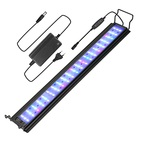 Yakimz Aquarium LED Beleuchtung, 28W Dimmbare RGB Aquarienbeleuchtung mit Timer für 65cm -90cm Aquarium, Aquarium Lampe Fisch Tank Fisch Pflanze mit Verstellbarer Halterung