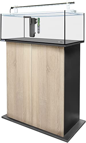 sera AquaTank 96 L mit Acryl Holder und 90 cm Unterschrank Sonoma Oak, Aquarium ein Komplettset mit LED Beleuchtung, Innenfilter und Heizer