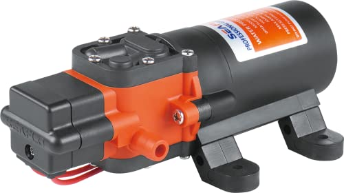 LIGHTEU®, Seaflo DC 12V 4,3L/min 2,4 bar 2 Kammer Wasserdruck Membranpumpe, 21s, für Marine, Boote, Yacht, Wohnwagen, Garten