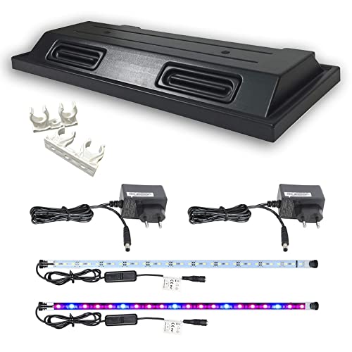 ZooPaul Aquarium Terrarium Abdeckung 100x40cm 1x LED Tube 1x LED Tube Pflanzenlicht Lampe Beleuchtung Deckel