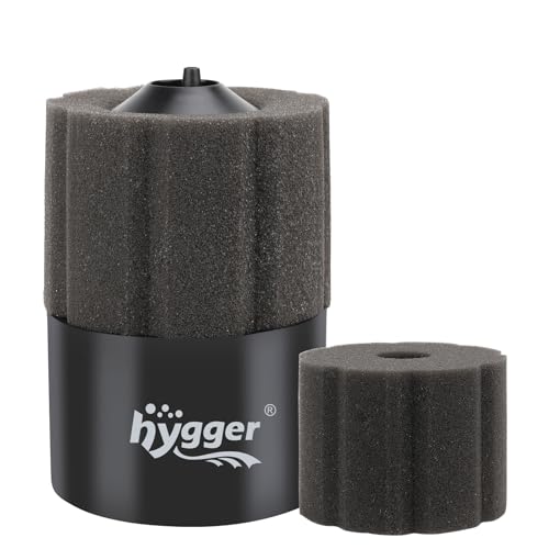 hygger Schwammfilter Aquarium,Aquarium Innenfilter, Tauchschaumfilter Fish Tank Filter mit Gefilterten Keramikkugeln für 91-250L Fry Betta Shrimp Tank (M)