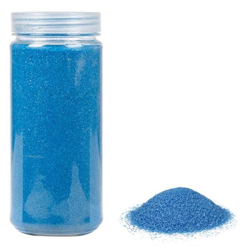 HEKU Hochwertiger blauer Dekosand (ca. 750g) I Feine Körnung (0,1-0,5mm) I Wiederverschließbare Dose I Vielseitig für Deko und Bastelarbeiten, Blau