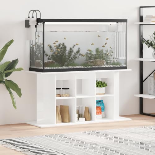 Festnight Aquarium Unterschrank Aquariumständer Hochglanz-Weiß Aquarium Mit Unterschrank Aquarium Stand Aquarium Tisch 120 x 40 x 60 cm Holzwerkstoff Ständer für Aquarium