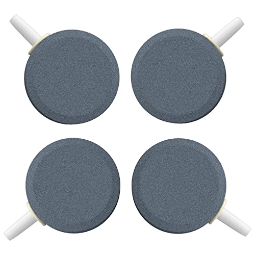 Pawfly Aquarium 4 cm Luftstein Nano Bubble Stone Disc Diffusor Release Tool für Luftpumpen Fischbecken Leise Super-High Tiny Bubbles kleine Teiche sprudelstein für Aquarium und Hydroponic,4 Pack