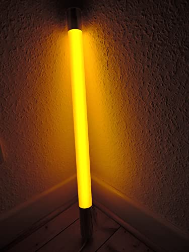 Lichtidee Led Deko Leuchstab satiniert IP20 63cm orange 10Watt Party Deko Schaufenster farbig bunt mit weißem Kabel und Schalter