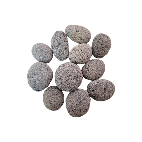 Natunae Zen Pebbles Aquarium Steine 3-5 cm (500 gr), Natursteine Dekoration Schwarze Lava Getrommelte Aquascaping, Terrarium, Nanobecken