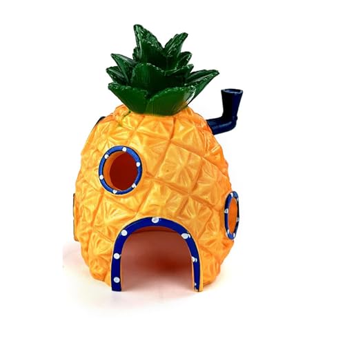 WAIMXDAO Ananas Form Aquarium Deko Ornament,Harz Ananas Haus Aquarium Deko,Spongebob Aquarium Dekoration,Landschaft Ananas Haus Aquarium Deko Für Unterwasser Dekoration, Aquarium, Fischteich