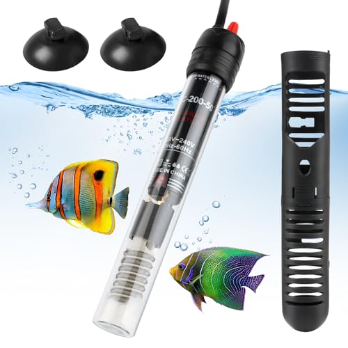 LWMTT Aquarium Heizung,50W Aquarium Heizstab Einstellbar,Temperatur Einstellbare Aquarium Heizer Mit Saugnäpfen,Aquariumheizer mit Thermostat Regelheizer für Fischtanks und Aquarium (20-34℃,50W)