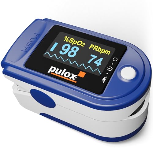 Pulsoximeter PULOX PO-200 Solo in Blau Fingerpulsoximeter für die Messung des Pulses und der Sauerstoffsättigung am Finger