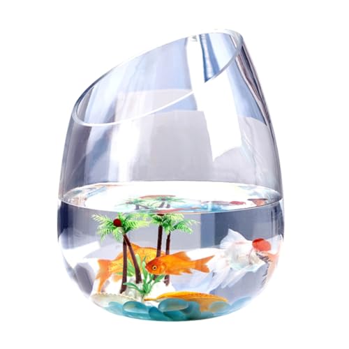 Transparentes Glasfischbecken - Schräges Öffnungsdesign - Aquariumbecken Für Goldfische Oder Als Schildkrötenbecken Für Wasserschildkröten,15cm