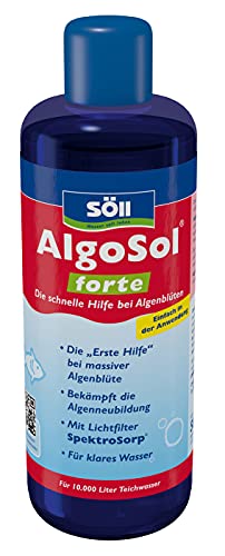 Söll 80535 AlgoSol forte Teichpflegemittel schnelle Hilfe gegen Algen im Teich 500 ml - hoch konzentrierte Teichpflege Algenbekämpfung mit Lichtfilter gegen Teichalgen Schwebealgen