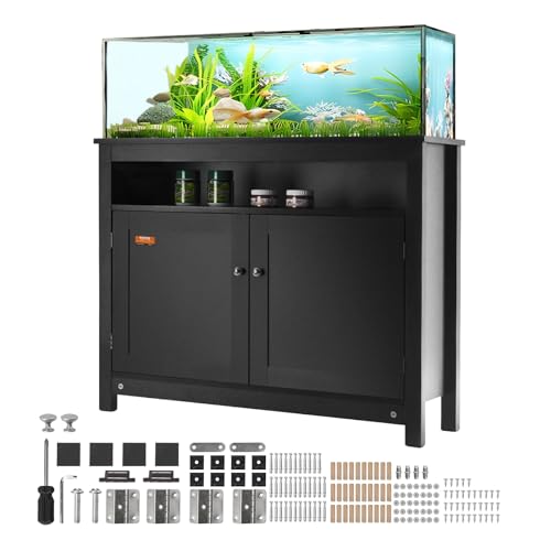 VEVOR Aquariumständer, 40 Gal Fischtankständer, 927 x 400 x 760 mm MDF Schildkrötentankständer, 152 kg Tragkraft, Reptilientankständer mit Lagerung, Schrank & Hardware-Kit, Schwarz