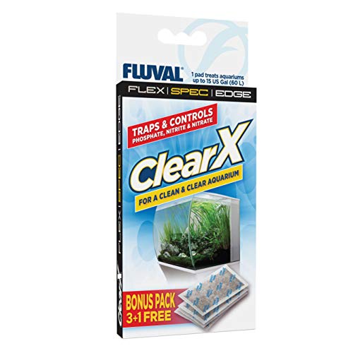Fluval Clear X Filter Pads, gegen Phosphat, Nitrit und Nitrat, für alle Filterarten geeignet, 4er Pack, 1 Pad behandelt 60l