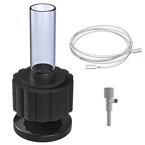 Pawfly Aquarium Schwammfilter, Aquarium Filter Klein mit Airline-Schlauch und Regelventil mit Zubehör für Kleine Aquarien bis zu 12 L