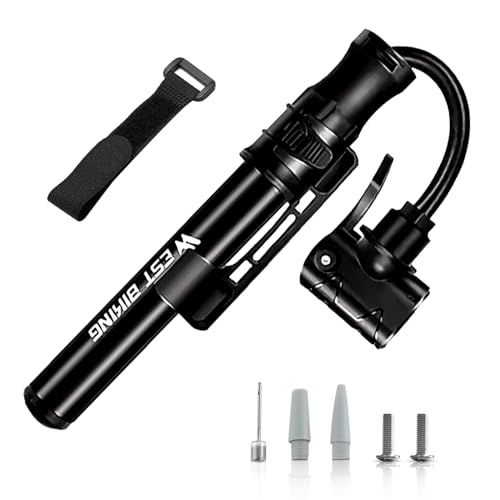 LXYANW Mini Fahrradpumpe, Tragbare Luftpumpe Fahrrad Pumpe Klein Fahrradpumpe Alle Ventile, Schnelle Reifenaufblasung Handbuch Fahrrad Luftpumpe für Rennrad, Mountainbike