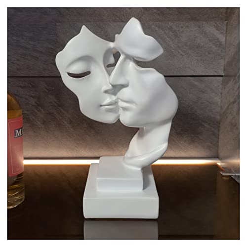 Skulptur weiß, Modern Abstract Kunst Skulpturen Deko, for Dekoration Wohnzimmer, Bar, Schlafzimmer, Couple Statue Gift, Harz