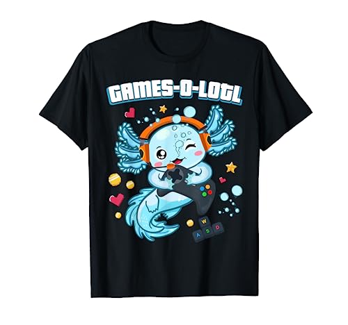 Gamesolotl Axolotl Video Gamer Kawaii Axolotl Fish Jungen Kinder T-Shirt