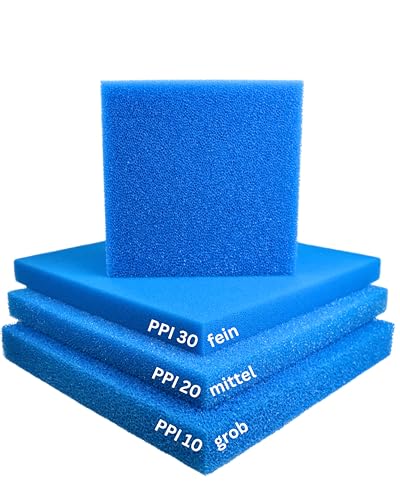 saarschaum • Filterschaum • Filterschwamm für Teichfilter • Filtermatten • Filtermaterial • PPI10 (grob) • 50x50x2 cm