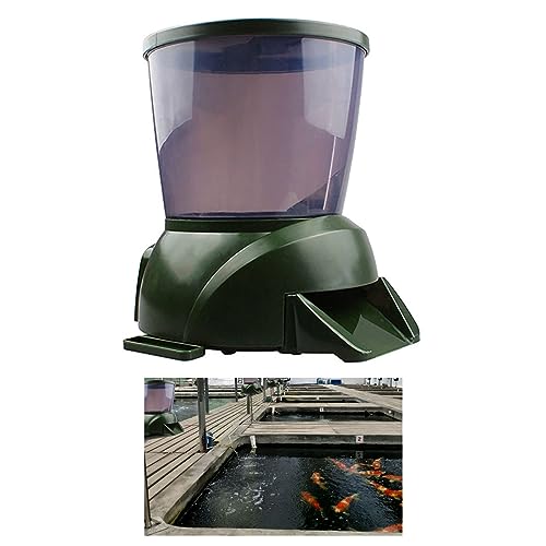 AFGSsm 4,5L Automatic Fishfeeder, Fish Feeder Futterautomat, Auto-Teich-Fischfutterspender, Automatischer Futterspender für Teichfische für den Außenbereich, Koi-Fische