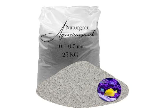Aquariumsand Aquariumkies 25 kg 0,1-0,5 mm hellgrau gewaschen kantengerundet Quarzsand