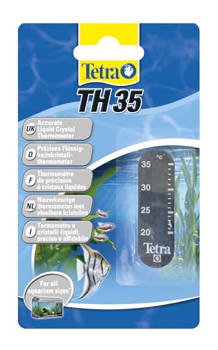 Tetra TH 35 Aquarienthermometer (präzises Flüssigkeitsthermometer zur Befestigung außen auf der Aquarienscheibe)