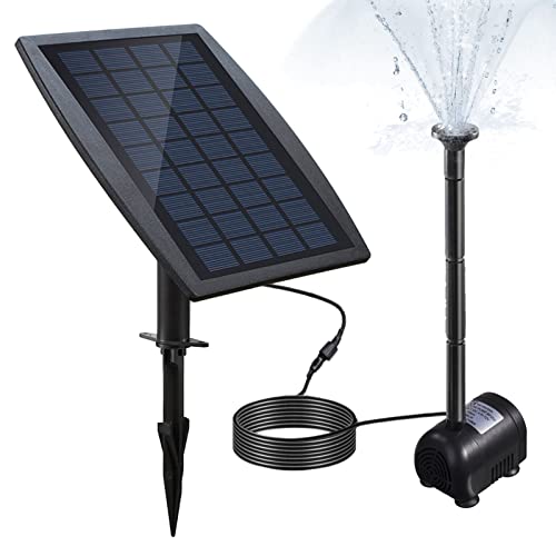 Decdeal Bürstenlose Solar Teichpumpe Solar-Brunnen Wasserpumpe mit Solarpanel 9V...