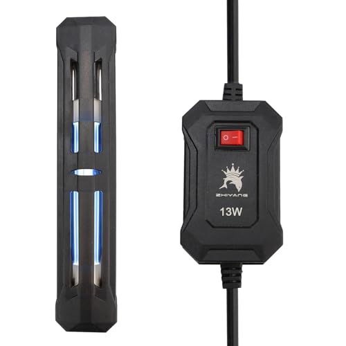 Aquarium UV Licht, Aquarium UV Sterilisator Licht, Aquarium Tauch LED UV Filter, Wasserdichtes UV Desinfektions Aquarium Licht, Water Clean Lamp Tauchlicht für Wasser Aquarien, EU Stecker (13 W)