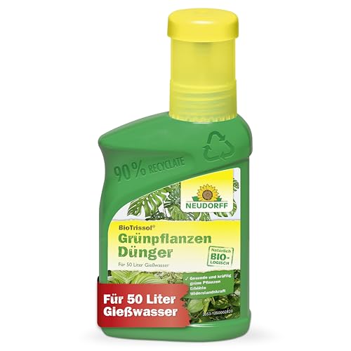 Neudorff BioTrissol Grünpflanzendünger – Bio Flüssigdünger für alle Grünpflanzen und Palmen. Für ein schnelles Wachstum und tiefgrüne Blätter, 250 ml, Grün