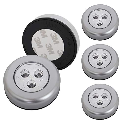 Briloner Leuchten - 5er Set Stick&Push LED Touch Lampe, batteriebetrieben, Nachtlicht selbstklebend (3M Markenkleber), Küchenlampen, Schrankleuchten, Titanfrabig