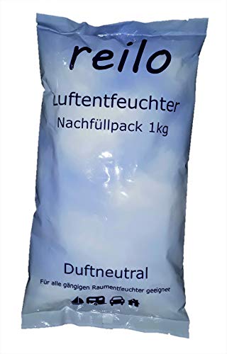 10x 1kg 'reilo' Luftentfeuchter Granulat (Calciumchlorid) im Vliesbeutel, einzeln verpackt in Polybeutel, für Raumentfeuchter Boxen 900g - 1,2kg - zum attraktiven Staffelpreis -