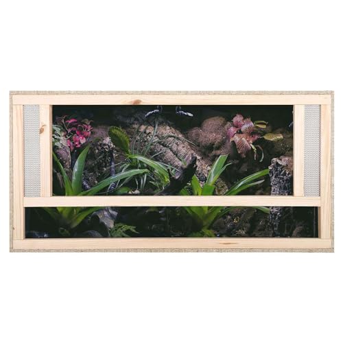REPITERRA Terrarium für Reptilien & Amphibien, Holzterrarium mit Frontbelüftung 100x50x50 cm