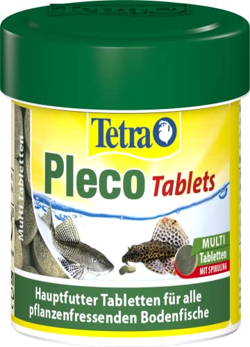 Tetra Pleco Tablets – Nährstoffreiches Fischfutter für alle pflanzenfressenden Bodenfische (z.B. Welse), 120 Tabletten