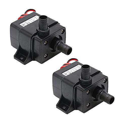 Hailege 2pcs Water Pump 240L/H DC 12V 4.2W Micro Brushless Pump 3M Pumping Head Ultra Quiet Water Pump for Pool Aquarium Fish Tank