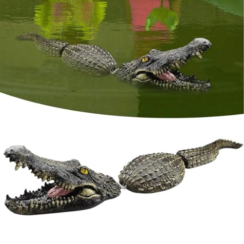Schwimmender Alligator Lockvogel für Pool Outdoor Teich Float Künstlicher Alligator Kopf Teich Krokodil Dekoration Schwimmender Schwan Dekor