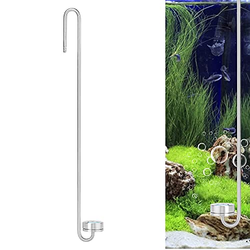 Edelstahl CO2 Diffusor Kohlendioxyd Diffusor Zerstäuber CO2 Zerstäuber Blasenzähler mit U-förmigem Verbindungsrohr für Aquarium Pflanzen (40cm)