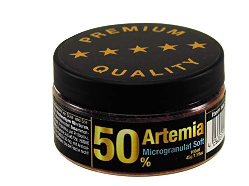 Premium Fischfutter Aquarium mit 50% Artemia [FÜR WACHSTUM & FARBENPRACHT] - sehr gut verträgliches Softgranulat [100ml] - Aquarienfischfutter, Aufzuchtfutter, Garnelenfutter