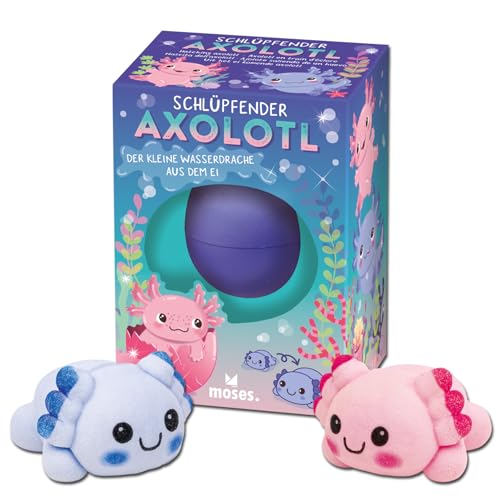 moses. Schlüpfende Axolotl, magische Axolotl Spielfigur zum Ausbrüten, spannendes Kinderspielzeug in Überraschungsfarbe, neugierige Kids, Überraschung (Rosa Oder Blau)