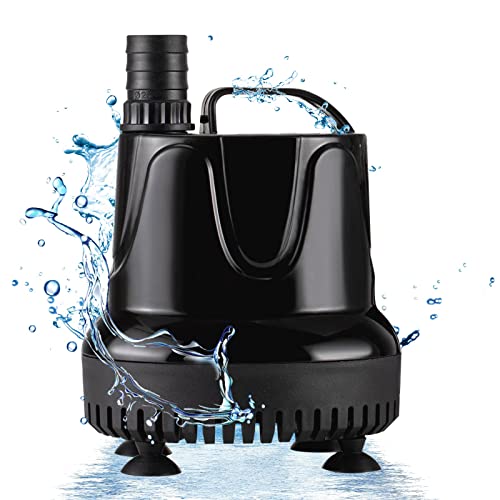 hygger Aquarium Pumpe, Mini Wasserpumpe, 800L/H 18W Ultra Leise Aquarium Tauchpumpe Springbrunnen Pumpe mit 2 Düsen, für Teich, Brunnen, Aquarium, Garten