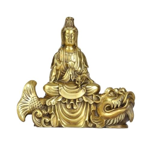 VEXDOSLE Buddhistische Statue für Zuhause, Messing, Buddha-Statue, Handwerk, Guanyin, religiöses Zubehör, Geschenk, Ornamente, Buddha-Statue, Ornamente