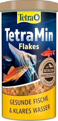 TetraMin Flakes - Fischfutter in Flockenform für alle Zierfische, ausgewogene Mischung für gesunde Fische und klares Wasser, 1 L Dose