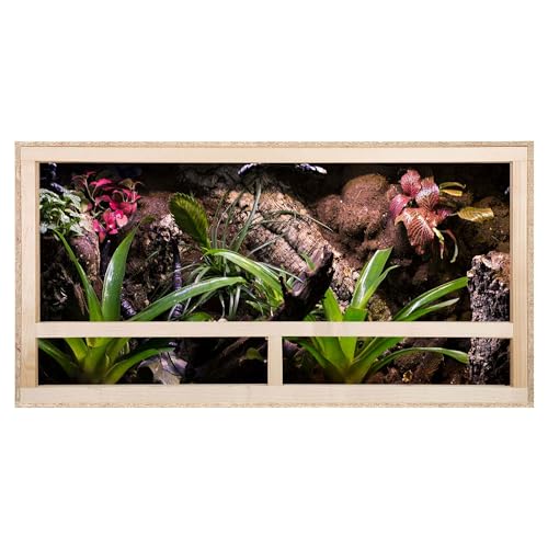 REPITERRA Terrarium für Reptilien & Amphibien, Holzterrarium mit Seitenbelüftung 100x60x50cm