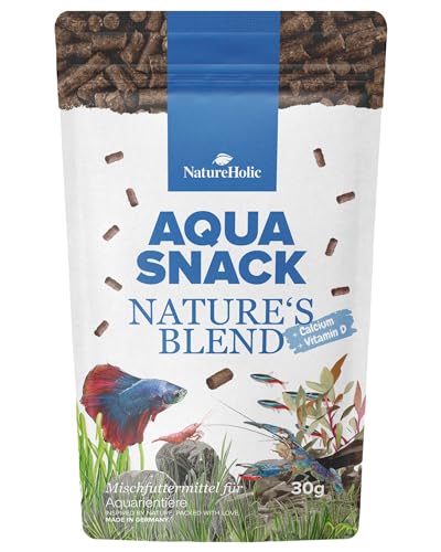 NatureHolic AquaSnack Nature´s Blend Sticks | hochwertiges Zusatzfutter fürs Aquarium | Proteinhaltiges Futter für Garnelen, Krebse, Krabben, Aquarienschnecken & Zierfische