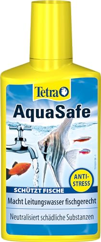Tetra AquaSafe - Qualitäts-Wasseraufbereiter für fischgerechtes und naturnahes Aquariumwasser, neutralisiert fischschädliche Stoffe im Leitungswasser, 250 ml Flasche