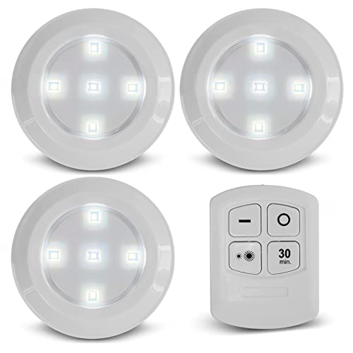Eaxus® 3er Set LED Lampe Batteriebetrieben - LED Unterbauleuchte mit Fernbedienung und Timer