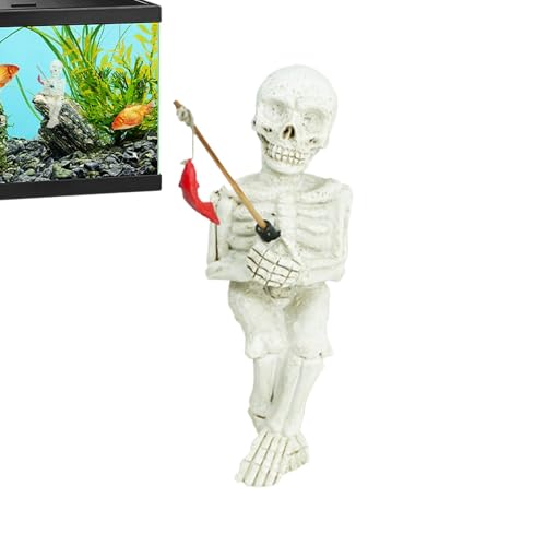 yupeuooe Miniatur-Skelett-Angel-Skulptur – Halloween-Skelett-Angelstatue, Dekorationen, Angel-Skelett-Statue für den Außenbereich, Garten, Hof, Rasen, Teich, Wasserfälle, Pool-Dekoration